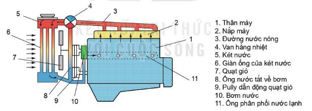  Sơ đồ hệ thống làm mát tuần hoàn cưỡng bức