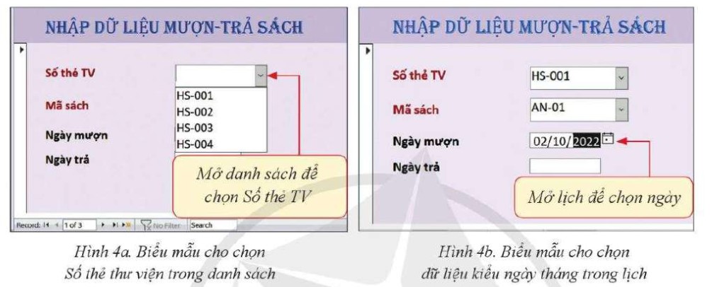 Lý thuyết Tin học 11 (Cánh diều) Bài 4: Các biểu mẫu cho xem và cập nhật dữ liệu (ảnh 1)